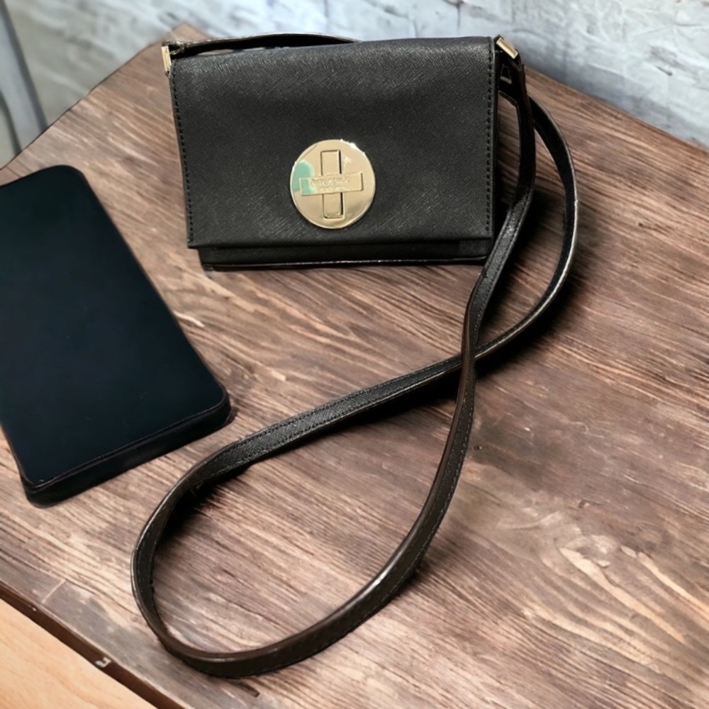 Kate Spade Newbury Lane Saffiano Crossbody Bag Black - Picture 11 of 15